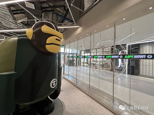 上海松江印象城Aape店鋪LED顯示屏由智彩科技設(shè)計、安裝